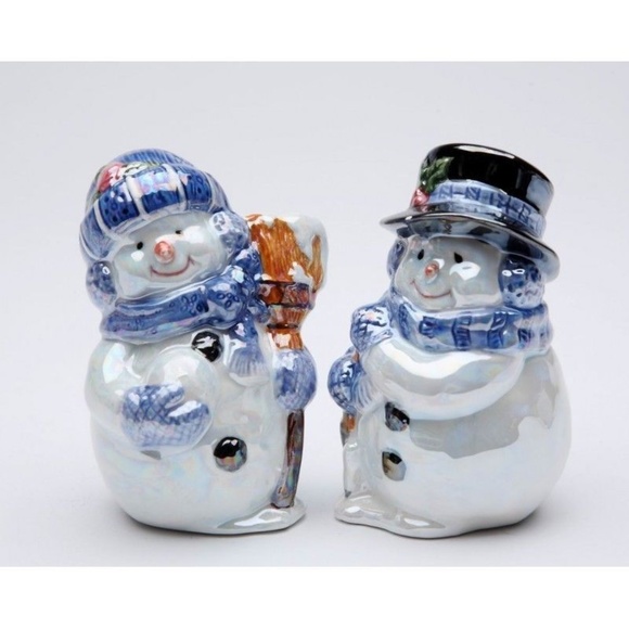 Glossy Snowman Salt and Pepper Set by Cosmos - Picture 3 of 4